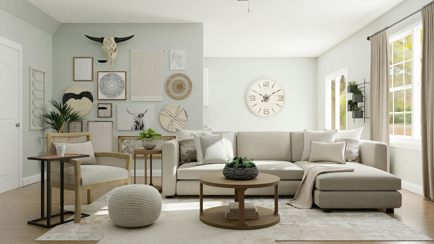 Inviting neutral interior with thoughtful furnishings